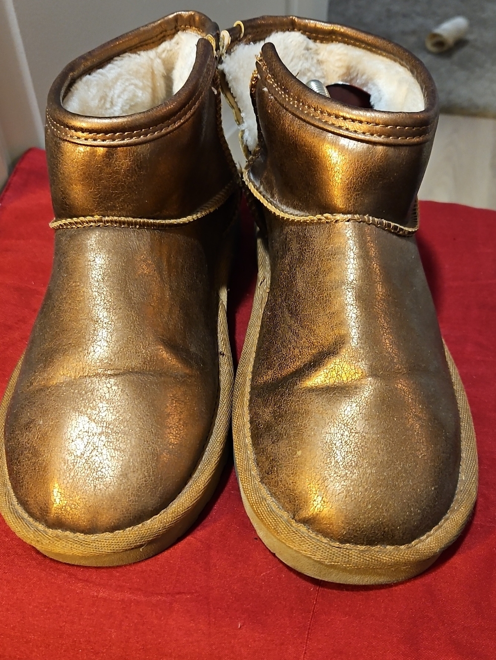 Arizona Jean Company Metallic Bronze Shearling-Lined Womens Boots